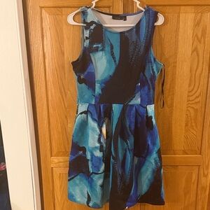 Apt. 9 Blue and Black Midi Dress